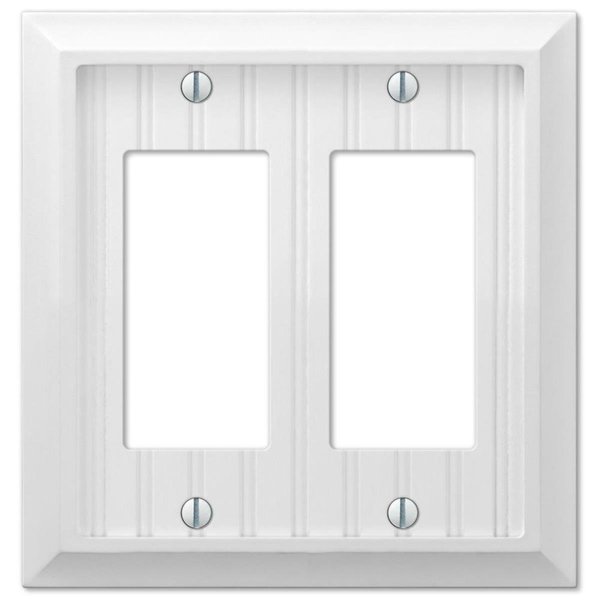 Amertac Amertac 279RRW 5.06 x 4.87 in. 2 Rocker Cottage White Wood Wall Plate 279RRW